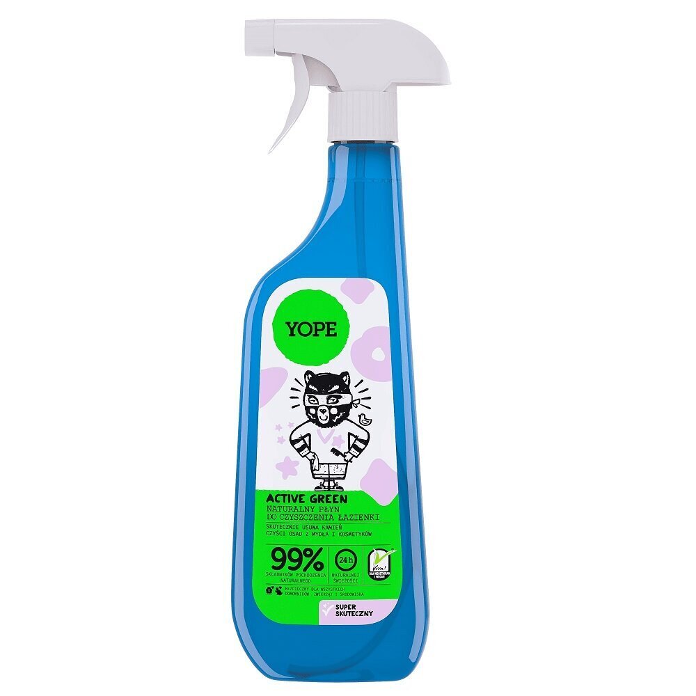 Vannitoa puhastusvahend laimi ja sidrunheina lõhnaga Yope Active Green, 750ml hind ja info | Puhastusvahendid | hansapost.ee