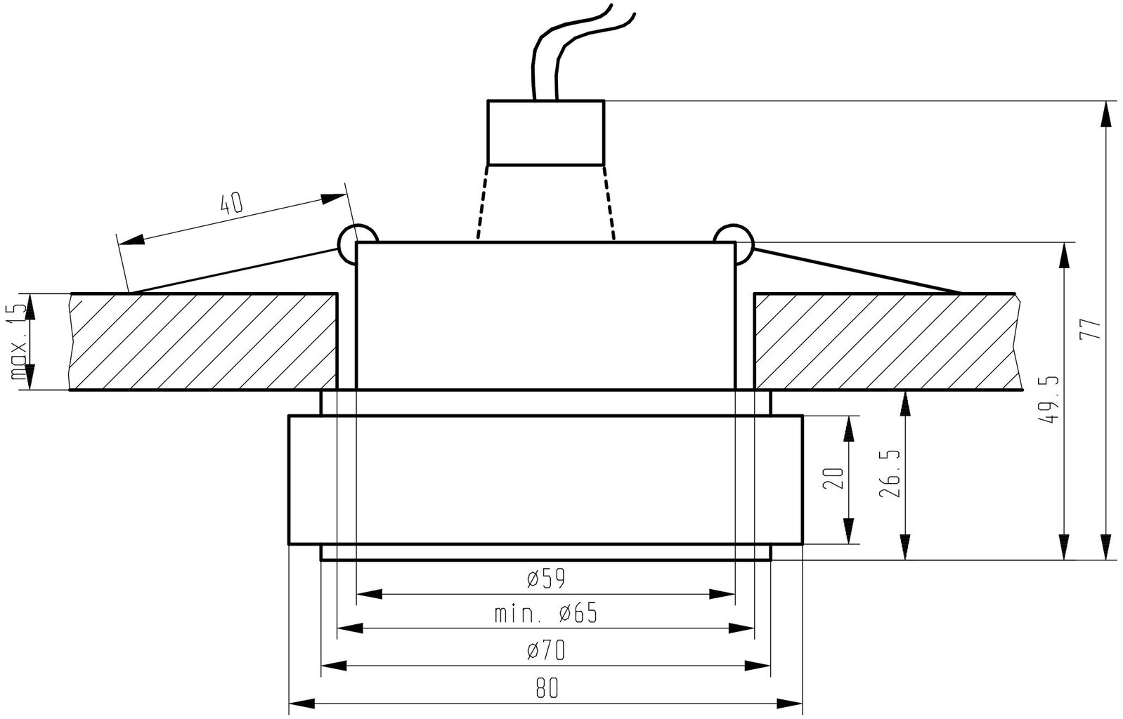 Laevalgusti Downlight Square SK-82 цена и информация | Laelambid | hansapost.ee