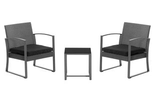 Комплект уличной мебели из 3 частей 4Living Bern, черный/серый цена и информация | Комплекты уличной мебели | hansapost.ee
