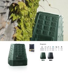 Kompostikast Properplast Evogreen IKEV630Z 630 l, metsaroheline hind ja info | Prügikonteinerid ja komposterid | hansapost.ee