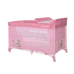 Детский манеж Lorelli Moonlight 2 Layers Plus, розовый цвет цена и информация | Дорожные кроватки | hansapost.ee