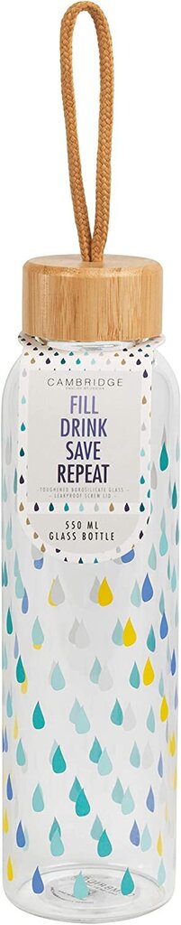 Joogipudel Cambridge CM06991 Raindrops, 550 ml, erinevad värvid hind ja info | Joogipudelid | hansapost.ee