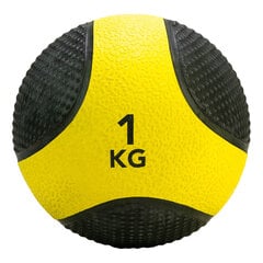 Мяч для силовых тренировок Tunturi 1 кг, желтый / черный цена и информация | Медболы | hansapost.ee