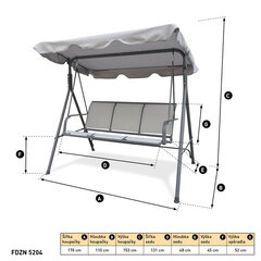 Уличные качели Fiedlmann FDZN 5204, серый цвет цена и информация | Садовые качели | hansapost.ee