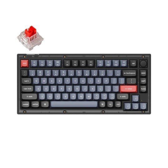 Keychron V3 80% Mehaaniline klaviatuur (ANSI, Frosted Black, RGB, Hot-swap, US, Pro Red Switch) hind ja info | Klaviatuurid | hansapost.ee