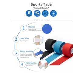 Sporditeip AUPCON, valged, 5,0 cm x 13,7 m price and information | Liigesetoed ja kaitsmed | hansapost.ee