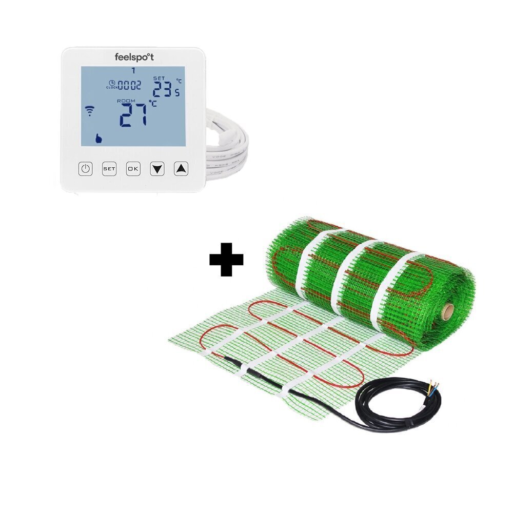 Põrandakütte võre Wellmo Mat ja programmeeritav termostaat Feelspot WTH22.16 WiFi цена и информация | Põrandaküte | hansapost.ee