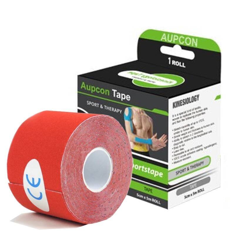 Kinesioloogia teip Aupcon, 5 cm x 5 m, punane цена и информация | Liigesetoed ja kaitsmed | hansapost.ee