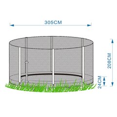 Maapealne batuut turvavõrguga D305cm, rohelise äärega hind ja info | Garden4You Sport, puhkus, matkamine | hansapost.ee