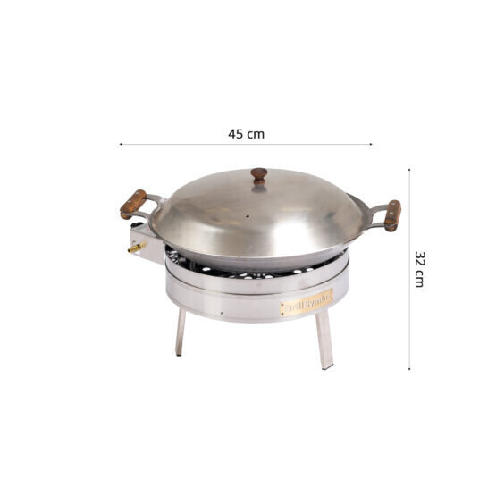 GrillSymbol Cataplana komplekt koos adapteriga WS-450 inox CAT, 45 cm hind ja info | Grillitarvikud ja grillnõud | hansapost.ee