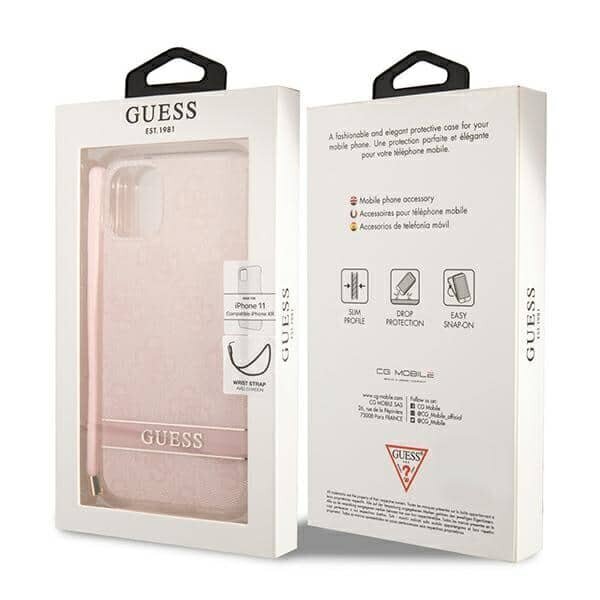 Originaal GUESS 4G Print Strap -Iphone 11 , roosa цена и информация | Telefonide kaitsekaaned ja -ümbrised | hansapost.ee