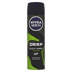 Дезодорант-спрей для мужчин Nivea Deep Black Carbon Amazonia, 150 мл цена и информация | Мужская парфюмированная косметика | hansapost.ee