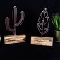 Puidust dekoratsioonide komplekt Cactus Feather, pronksi värvi цена и информация | Sisustuselemendid | hansapost.ee