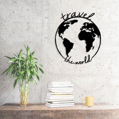 Metallist seinadekoratsioon Travel The World, 55x62 cm hind ja info | Sisustuselemendid | hansapost.ee