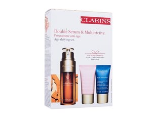 Näonaha hoolduskomplekt Clarins Programm Double & Multi Active: Näoseerum, 50 ml + päevane näokreem, 15 ml + öökreem, 15 ml hind ja info | Näoõlid, ampullid ja seerumid | hansapost.ee