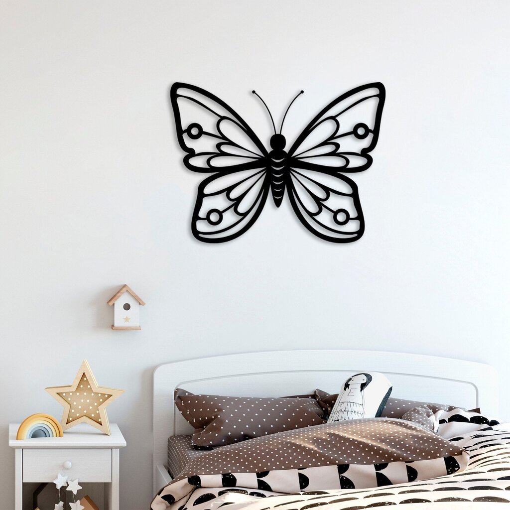 Metallist seinadekoratsioon Butterfly цена и информация | Sisustuselemendid | hansapost.ee