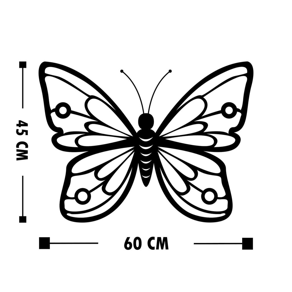 Metallist seinadekoratsioon Butterfly цена и информация | Sisustuselemendid | hansapost.ee