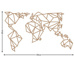 Metallist seinadekoratsioon World Map hind ja info | Sisustuselemendid | hansapost.ee