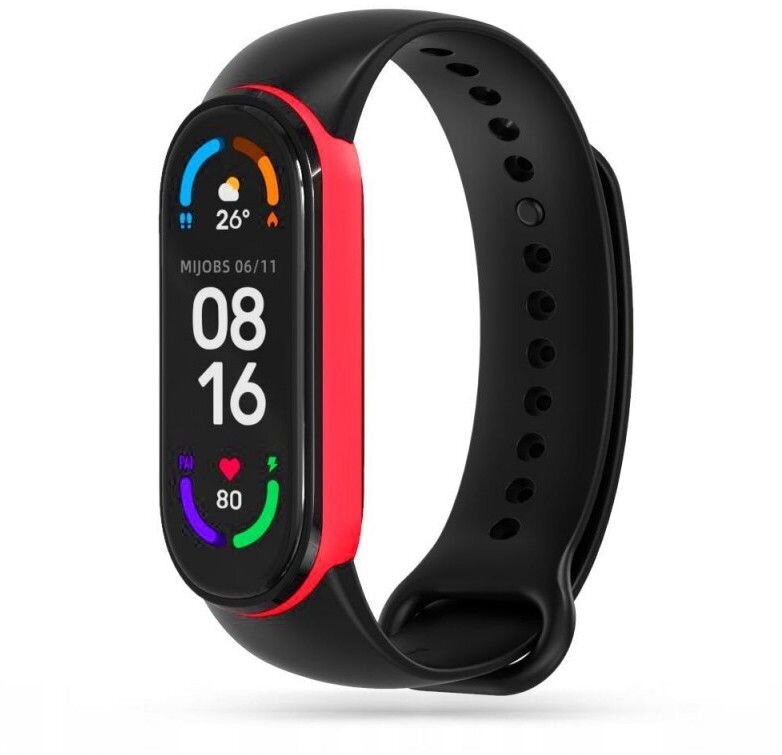 Tech-Protect kellarihm IconBand Xiaomi Mi Band 5/6/7, must/punane hind ja info | Nutikellade aksessuaarid ja tarvikud | hansapost.ee