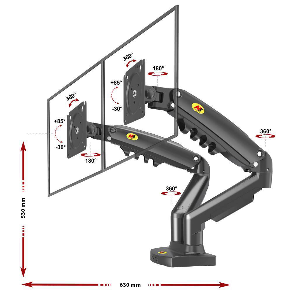 NB G35 22"-32" (VESA max 100*100mm, max 2*15 kg) цена и информация | Monitori kinnitused | hansapost.ee