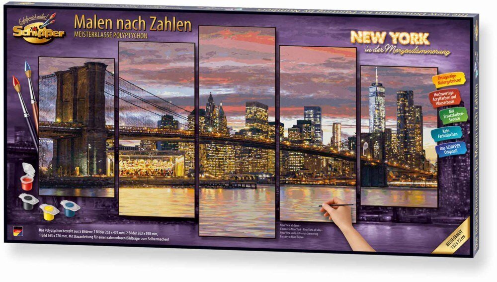 Maalimine numbrite järgi Schipper New York at dawn MNZ, 26.3 x 72 cm hind ja info | Maalimiskomplektid numbrite järgi | hansapost.ee