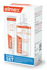 Набор Elmex: ополаскиватель для полости рта, защита от кариеса, 400 мл + зубная паста, 75 мл цена и информация | Зубные щетки, пасты | hansapost.ee