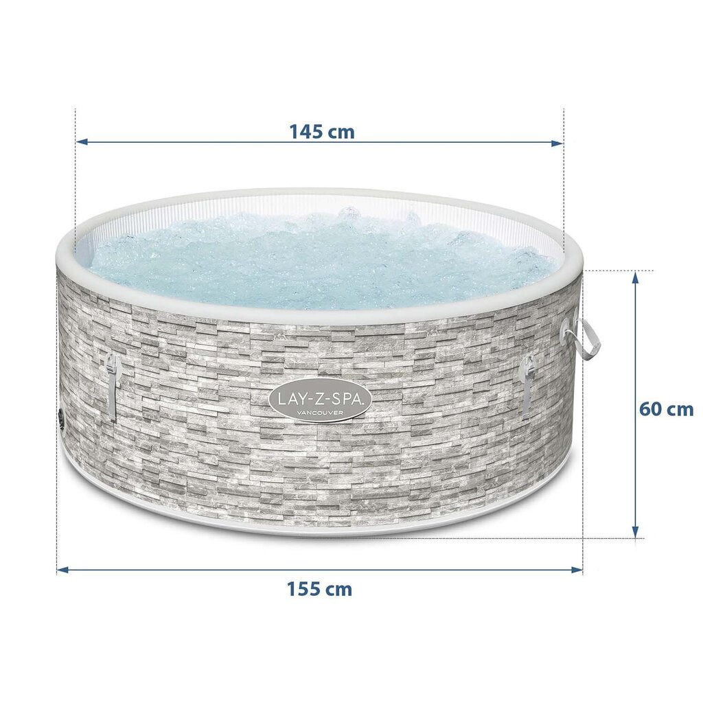 Mullivann Bestway Lay-Z-Spa Vancouver, 155x60 cm hind ja info | Basseinid | hansapost.ee