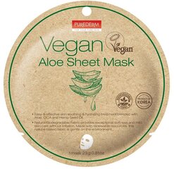 Vegan lehtmask aaloega Purederm Aloe 23g hind ja info | Näomaskid ja silmamaskid | hansapost.ee
