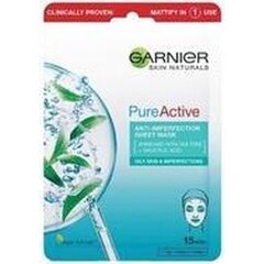 Листовая маска для кожи с дефектами Garnier Pure Active, 1 шт. цена и информация | Маски для лица, патчи для глаз | hansapost.ee