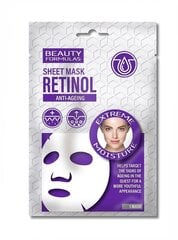 Листовая маска для лица Beauty Formulas Retinol Anti-Aging, 1 шт цена и информация | Beauty Formulas Духи, косметика | hansapost.ee