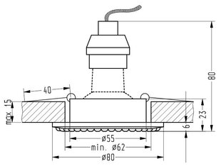 Candellux laevalgusti Soc-01 BK hind ja info | Laelambid | hansapost.ee