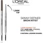 Pintsliga veekindel kulmupliiats L'oreal Paris Brow Artist Skinny Definer 1,2 g, 105 Brunette цена и информация | Kulmupliiatsid, -puudrid ja -värvid | hansapost.ee