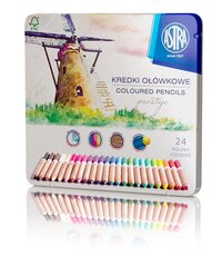 Värvilised pliiatsid Astra, 24 tk hind ja info | Kunstitarbed, voolimise tarvikud | hansapost.ee