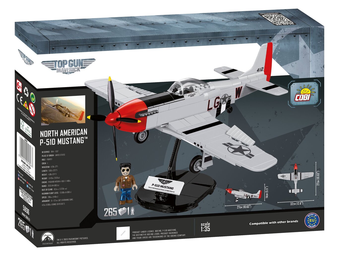 COBI - Plastkonstruktorid P-51D Mustang™, 1/35, 5806 hind ja info | Klotsid ja konstruktorid | hansapost.ee