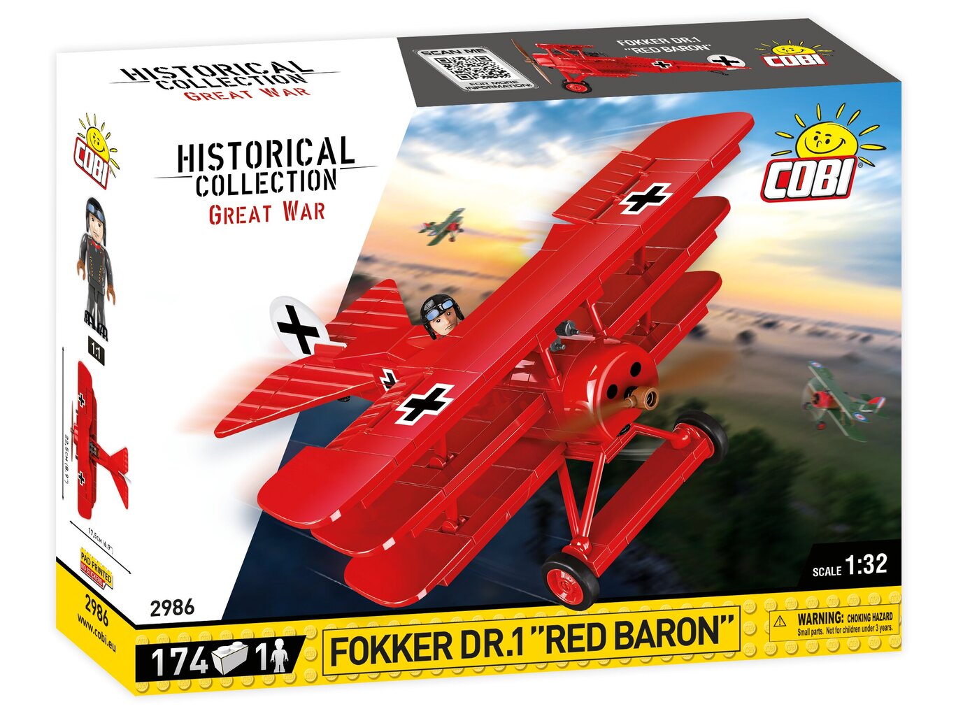 COBI - Plastkonstruktorid Fokker Dr.1 Red Baron, 1/32, 2986 hind ja info | Klotsid ja konstruktorid | hansapost.ee