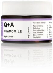 Успокаивающий ночной крем для лица Q+A Chamomile Night Cream, 50г цена и информация | Кремы для лица | hansapost.ee