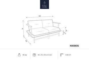 Садовый диван Calme Jardin Hawai, серый цена и информация | Садовые стулья, кресла, пуфы | hansapost.ee