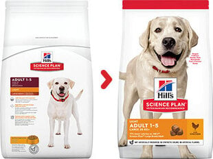 Kuivtoit koertele Hill's Sience Plan Light Large Breed Adult kanalihaga, 14 kg price and information | Dry dog food and crisps | hansapost.ee