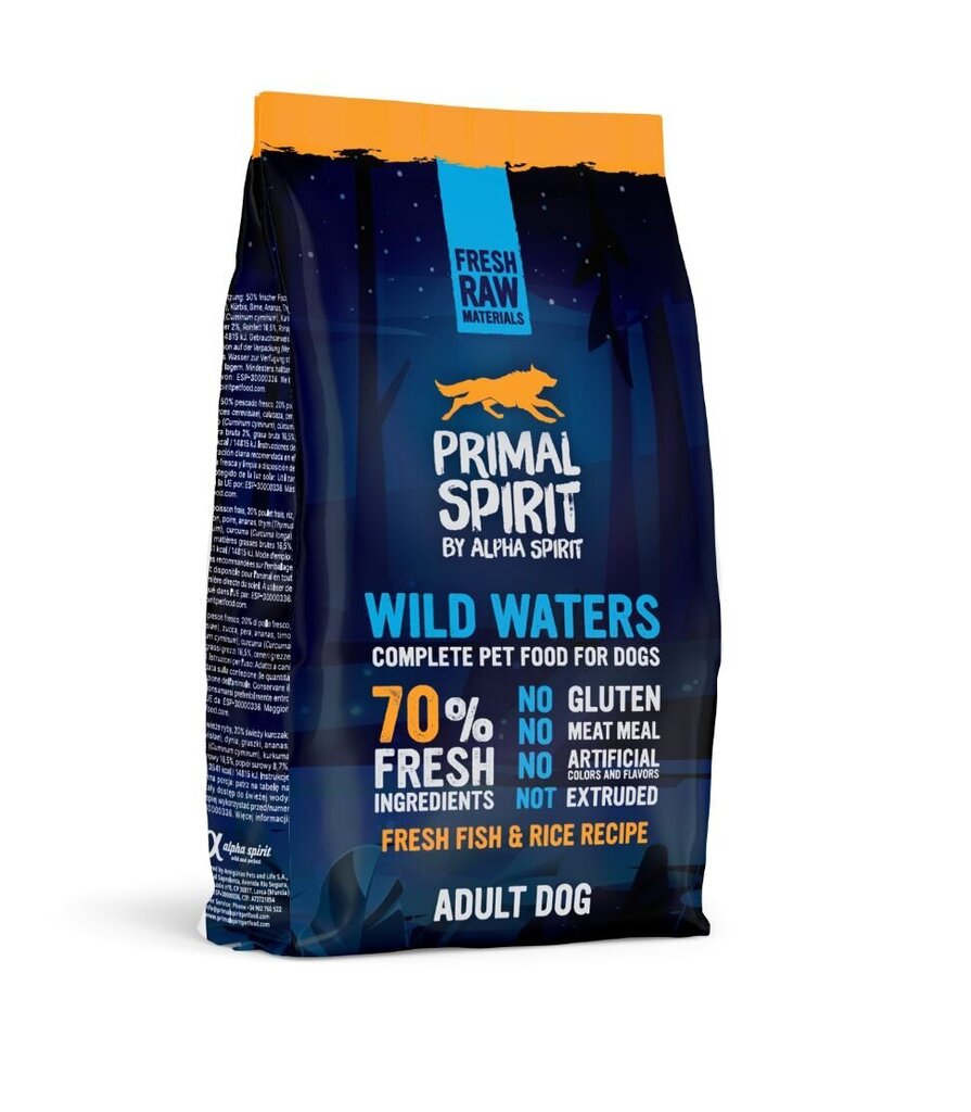 Primal Spirit märgtoit täiskasvanud koertele Wild Waters 1kg hind ja info | Koerte kuivtoit ja krõbinad | hansapost.ee