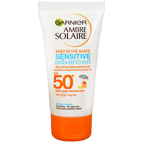 Garnier Ambre Solaire SPF 50+ Sensitive Advanced - Sunscreen for children, 50 ml hind ja info | Päikesekaitse ja päevitusjärgsed kreemid | hansapost.ee