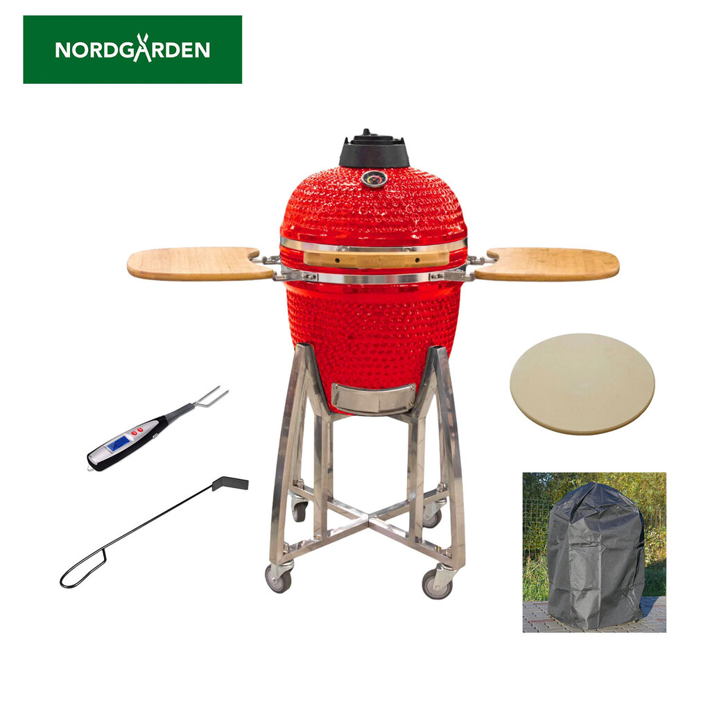 Keraamiline grill koos tarvikute komplektiga Kamado Nordgarden 18" 45 cm цена и информация | Grillid | hansapost.ee