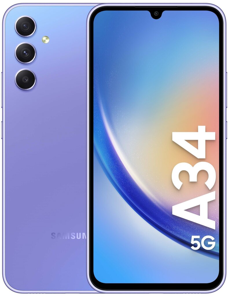 Samsung Galaxy A34 5G 6/128GB SM-A346BLVAEUB Light Violet hind ja info | Telefonid | hansapost.ee
