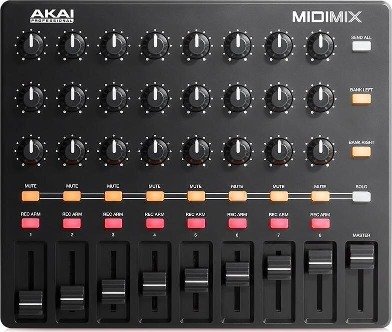 Akai Midimisx mikser/DAW-kontroller Usb, must цена и информация | Muusikainstrumentide tarvikud | hansapost.ee