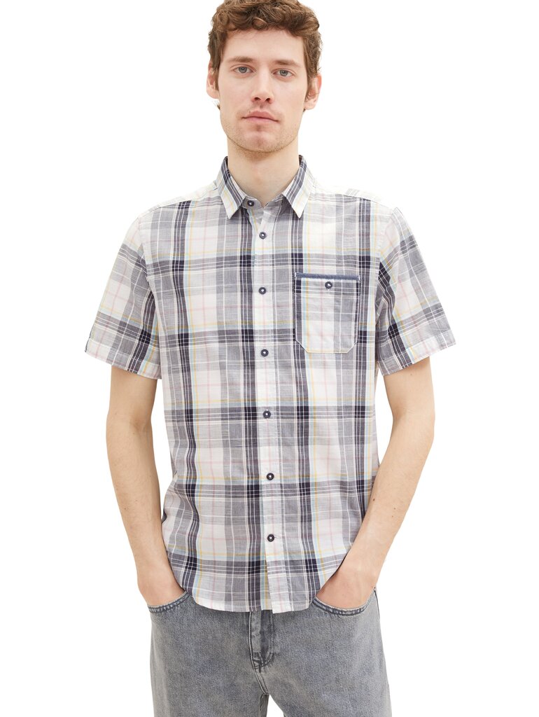 Tom Tailor meeste triiksärk, hall-ruuduline hind ja info | Triiksärgid ja särgid meestele | hansapost.ee