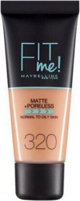 Maybelline Fit Me Matte Poreless Foundation 320 Natural hind ja info | Jumestuskreemid ja puudrid | hansapost.ee