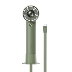 Baseus Flyer Turbine kaasaskantav käsiventilaator + USB-C kaabel (roheline) цена и информация | Вентиляторы | hansapost.ee