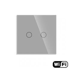 WiFi двухполюсный сенсорный переключатель, серый 600 Вт; цена и информация | Выключатели, розетки | hansapost.ee