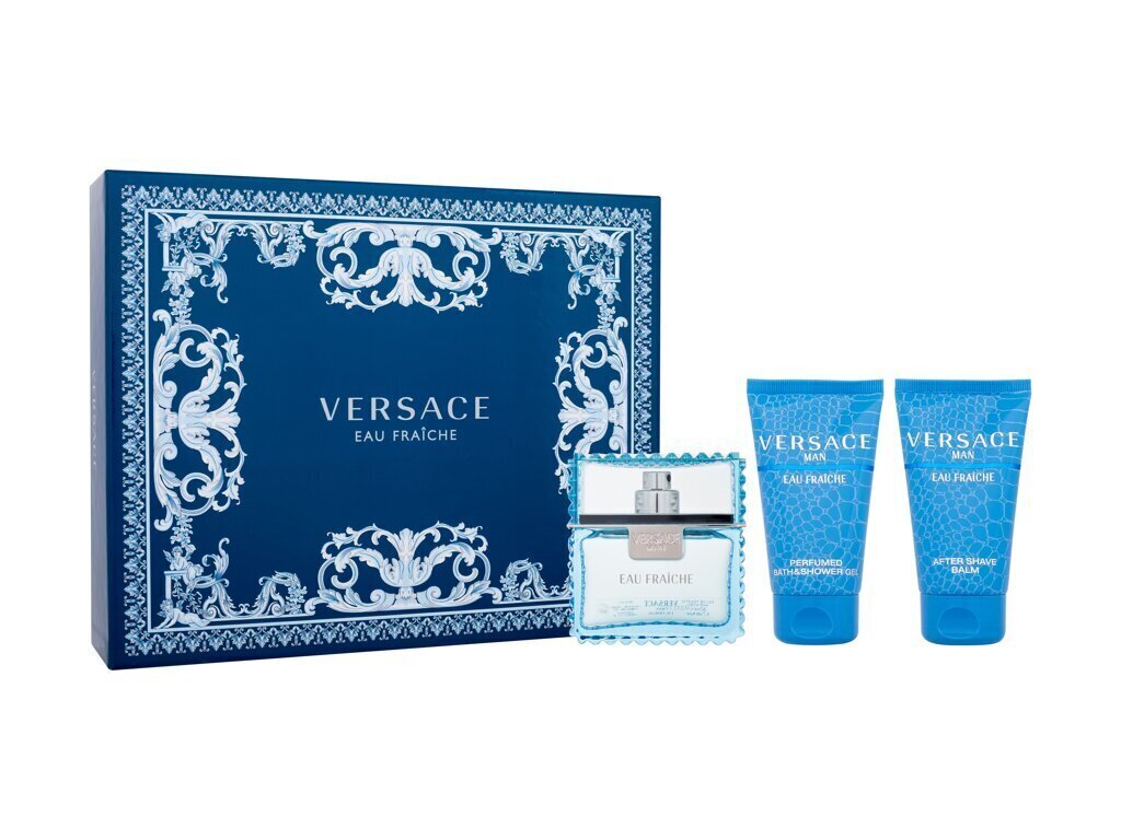 Komplekt Versace Man Eau Fraiche: tualettvesi, 50 ml + habemeajamisjärgne palsam, 50 ml + dušigeel, 50 ml цена и информация | Parfüümid meestele | hansapost.ee