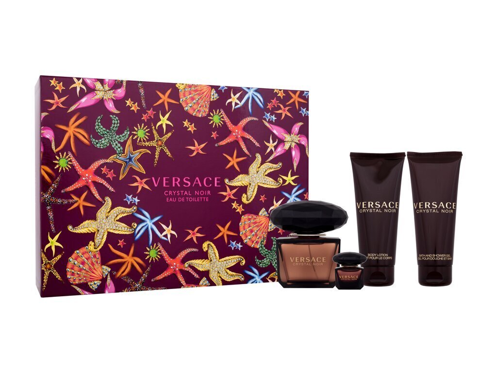 Набор Versace Crystal Noir: туалетная вода, 90 мл + гель для душа, 100 мл +  лосьон для тела, 100 мл + туалетная вода, 10 мл цена | hansapost.ee