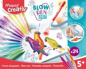 Выдувные фломастеры, комплект Maped Creativ Blow Pen 24 шт. цена и информация | Особенности<br>-<br>Материал: дерево, пластик, стекло.<br>- Ручка из массива дерева, высококачественная и стильная.<br>- Зеркало высокой четкости, восстанавливает вашу максимальную четкость.<br>- Это подходит мужчинам и женщинам для повседневного макияжа и для путешествий. | hansapost.ee